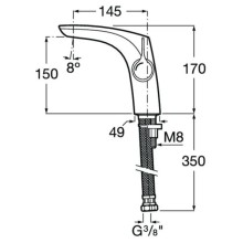 Смеситель для раковины без донного клапана Roca Insignia 5A3B3ACN0