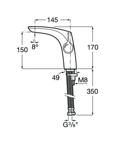 Смеситель для раковины без донного клапана Roca Insignia 5A3B3ACN0