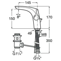 Смеситель для раковины с донным клапаном Roca Insignia 5A333AC00