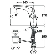 Смеситель для раковины с донным клапаном Roca Insignia 5A333AC00