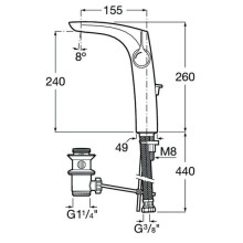 Смеситель для раковины с донным клапаном Roca Insignia 5A343AC00