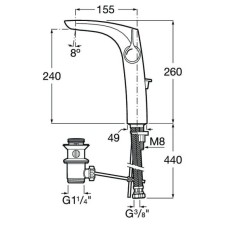 Смеситель для раковины с донным клапаном Roca Insignia 5A343AC00