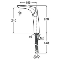 Смеситель для раковины без донного клапана Roca Insignia 5A3C3ACN0