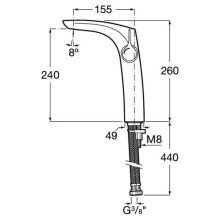 Смеситель для раковины без донного клапана Roca Insignia 5A3C3ACN0