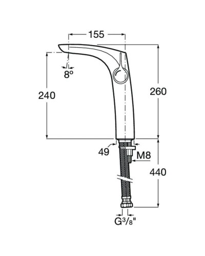 Смеситель для раковины без донного клапана Roca Insignia 5A3C3ACN0