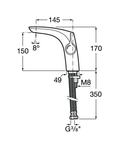 Смеситель для раковины без донного клапана Roca Insignia 5A3B3ANM0