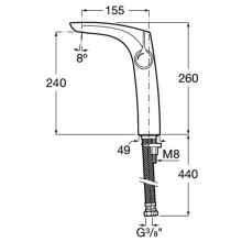 Смеситель для раковины с донным клапаном Roca Insignia 5A3A3AC00