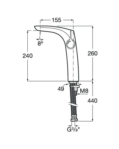 Смеситель для раковины с донным клапаном Roca Insignia 5A3A3AC00