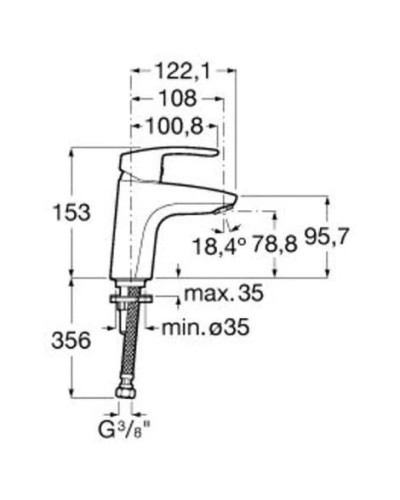 Смеситель для раковины с донным клапаном Roca Monodin-N 5A3098C00