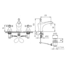 Смеситель для раковины с донным клапаном Caprigo Monarch 41-021-oro