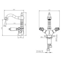 Смеситель для раковины с донным клапаном Caprigo Adria Classic 03-526-vot