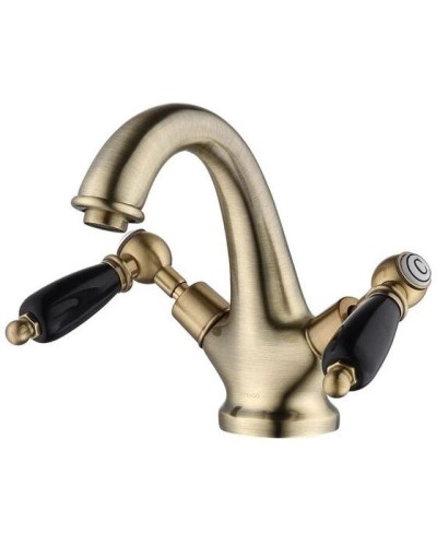 Смеситель для раковины с донным клапаном Caprigo Adria Classic Black Edition 03B-520-vot