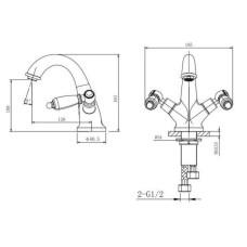 Смеситель для раковины с донным клапаном Caprigo Adria Classic Black Edition 03B-520-vot