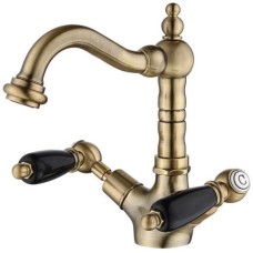 Смеситель для раковины с донным клапаном Caprigo Adria Classic Black Edition 03B-526-vot