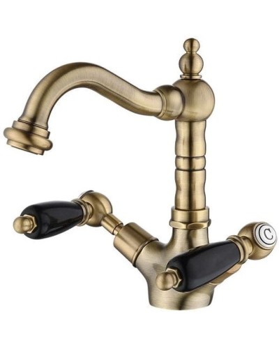 Смеситель для раковины с донным клапаном Caprigo Adria Classic Black Edition 03B-526-vot