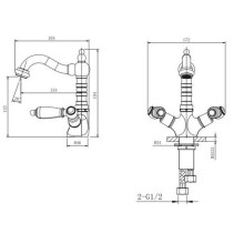 Смеситель для раковины с донным клапаном Caprigo Adria Classic Black Edition 03B-526-vot