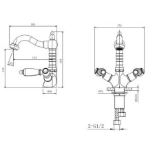Смеситель для раковины с донным клапаном Caprigo Adria Classic Black Edition 03B-526-vot