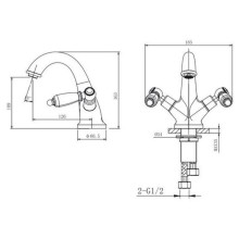 Смеситель для раковины с донным клапаном Caprigo Adria Classic Metal Edition 03M-520-crm