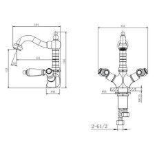 Смеситель для раковины с донным клапаном Caprigo Adria Classic Metal Edition 03M-526-vot