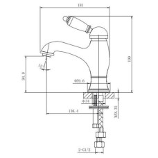 Смеситель для раковины с донным клапаном Caprigo Adria Uno 02-520-crm