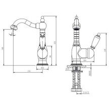 Смеситель для раковины с донным клапаном Caprigo Adria Uno 02-524-crm