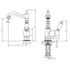 Смеситель для раковины с донным клапаном Caprigo Adria Uno 02-524-crm
