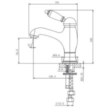 Смеситель для раковины с донным клапаном Caprigo Adria Uno Black Edition 02B-520-vot