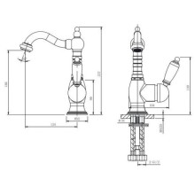 Смеситель для раковины с донным клапаном Caprigo Adria Uno Black Edition 02B-524-vot