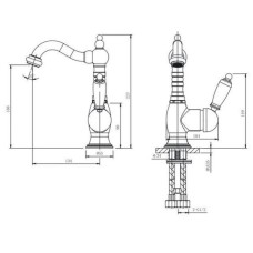 Смеситель для раковины с донным клапаном Caprigo Adria Uno Black Edition 02B-524-vot