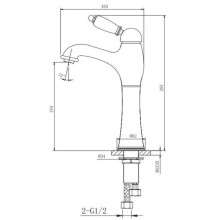 Смеситель для раковины с донным клапаном Caprigo Adria Uno Black Edition 02B-525-vot