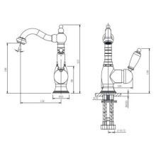 Смеситель для раковины с донным клапаном Caprigo Adria Uno Metal Edition 02M-524-crm