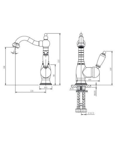 Смеситель для раковины с донным клапаном Caprigo Adria Uno Metal Edition 02M-524-vot