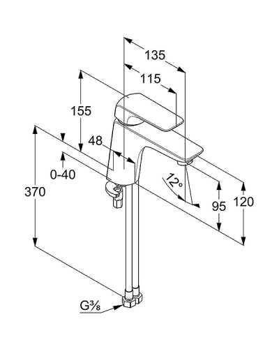 Смеситель для раковины Kludi Ameo XL 410260575 Хром