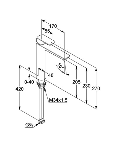 Смеситель для раковины Kludi Ameo 412960575 Хром