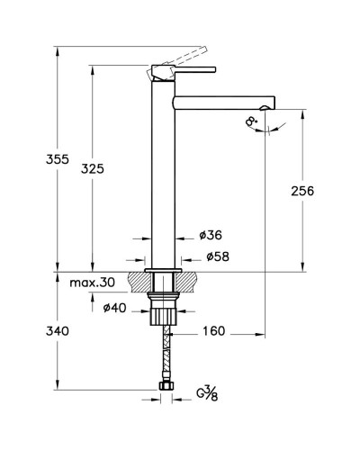 Смеситель для раковины без донного клапана VitrA Origin A4255836
