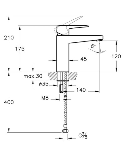 Смеситель для раковины без донного клапана VitrA Root Square A4273136EXP