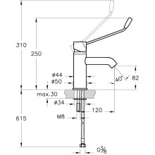 Смеситель для раковины без донного клапана VitrA Minimax S A42312WSA