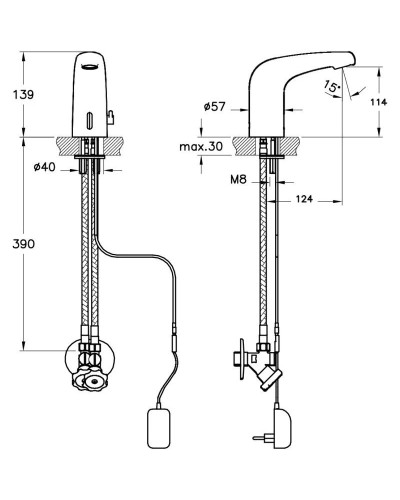 Смеситель для раковины бесконтактный VitrA Wing A47104EXP