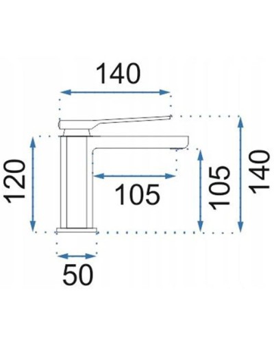 Смеситель для раковины без донного клапана Rea Creek REA-B8403
