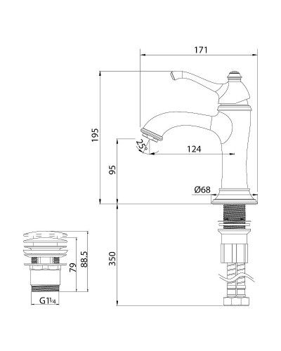 Смеситель для раковины Lemark Greek LM5506GG Золото