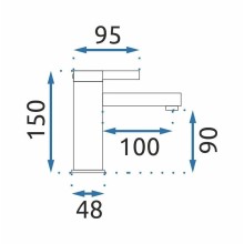 Смеситель для раковины без донного клапана Rea Polo REA-B9977
