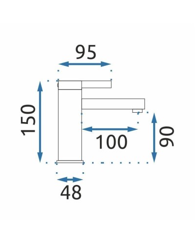 Смеситель для раковины без донного клапана Rea Polo REA-B9977
