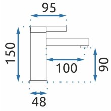 Смеситель для раковины без донного клапана Rea Polo REA-B9941