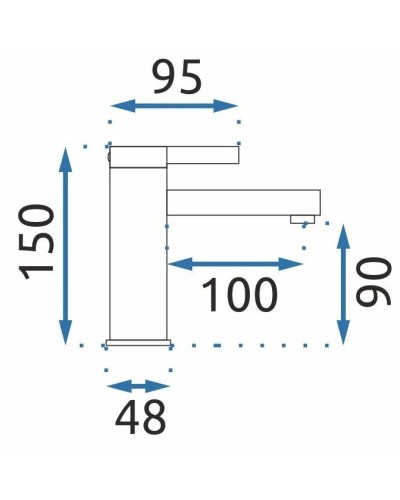 Смеситель для раковины без донного клапана Rea Polo REA-B9941