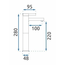 Смеситель для раковины без донного клапана Rea Polo REA-B9942