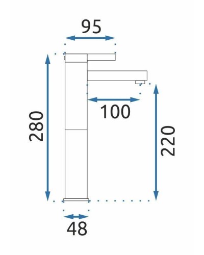 Смеситель для раковины без донного клапана Rea Polo REA-B9942