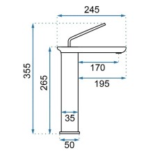 Смеситель для раковины без донного клапана Rea Modo REA-B5665