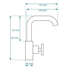 Смеситель для раковины без донного клапана Rea Vertigo REA-B8767