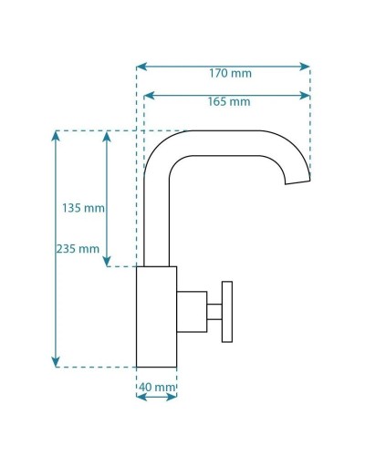Смеситель для раковины без донного клапана Rea Vertigo REA-B8767