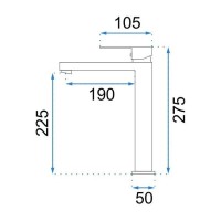 Смеситель для раковины без донного клапана Rea Fenix REA-B7849